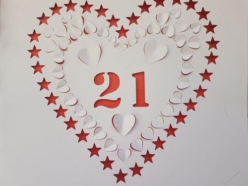 Cut out heart shape 21 with pop up butterflies, ideal for Deep box frames.SVG cutting file,