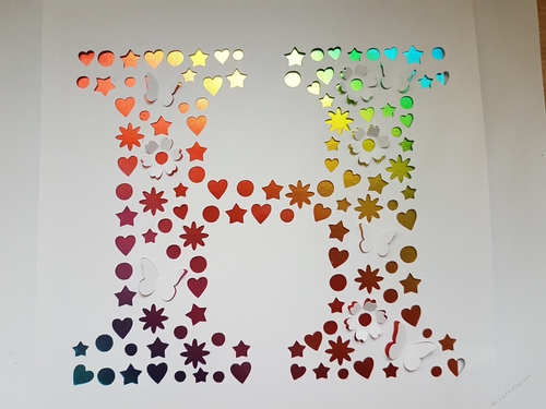 Letter H pop up/cut out paper cuts SVG digital file download.