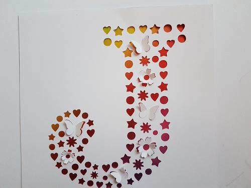 Letter J pop up/cut out paper cuts SVG digital file download.