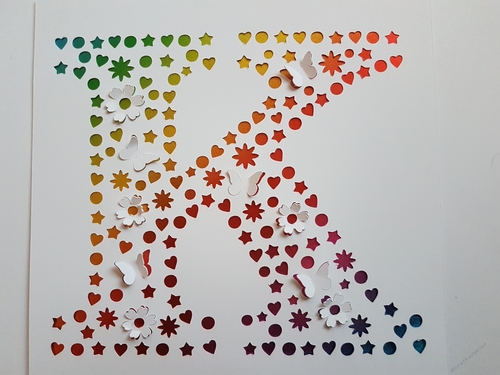 Letter K pop up/cut out paper cuts SVG digital file download.