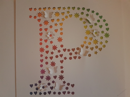 P pop up cut out butterflies and flowers in a heart shape cut out