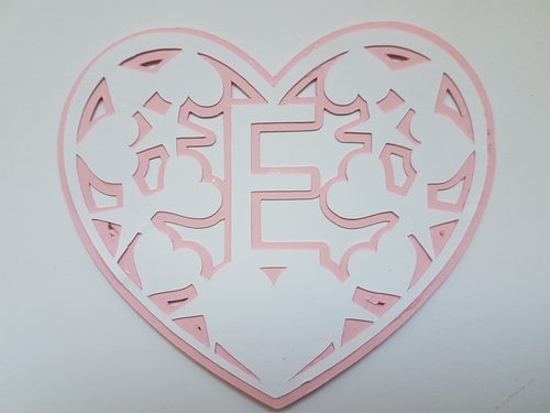 Letter E layered heart SVG Cutting file.Digital download.
