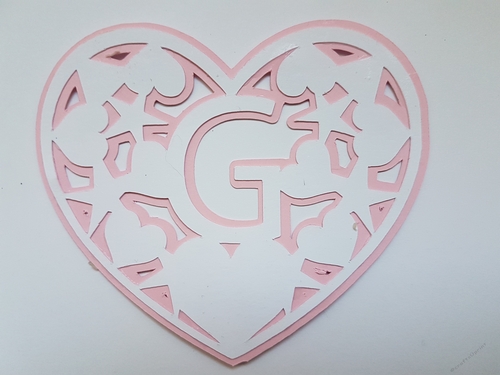 Letter G layered heart SVG Cutting file.Digital download.