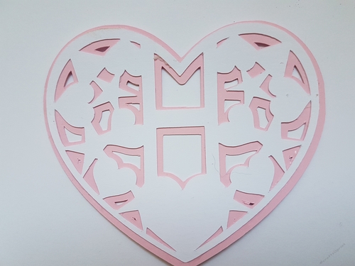 Letter H layered heart SVG Cutting file.Digital download.