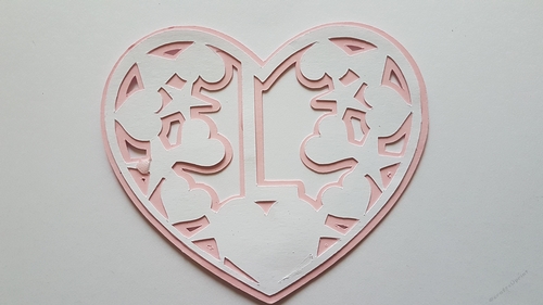 Letter L  layered heart SVG Cutting file.Digital download.