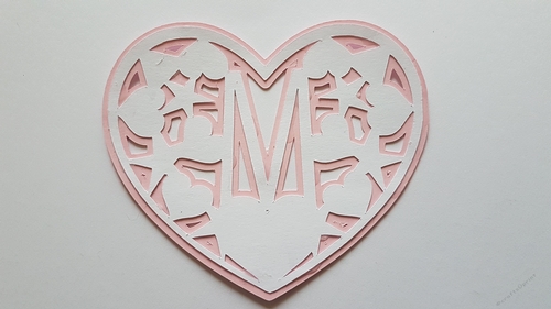 Letter M  layered heart SVG Cutting file.Digital download.