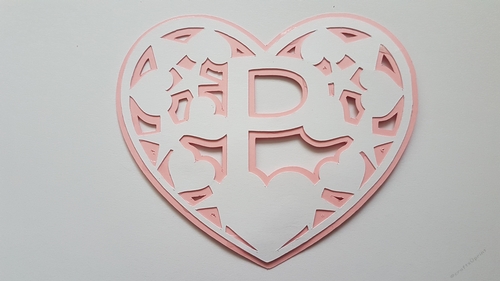 Letter P  layered heart SVG Cutting file.Digital download.