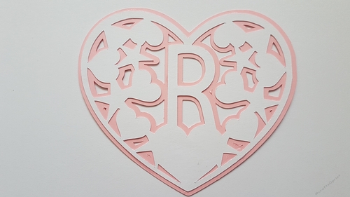 Letter R  layered heart SVG Cutting file.Digital download.