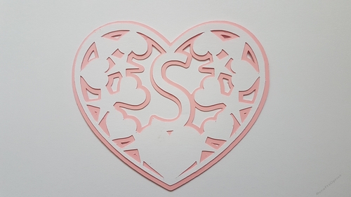 Letter S  layered heart SVG Cutting file.Digital download.
