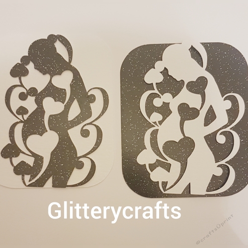 Beautiful pregnant lady SVG cutting file with back layer , great for baby showers.