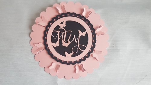 Beautiful Mum  3 layers , pop up butterflies, svg cutting file.