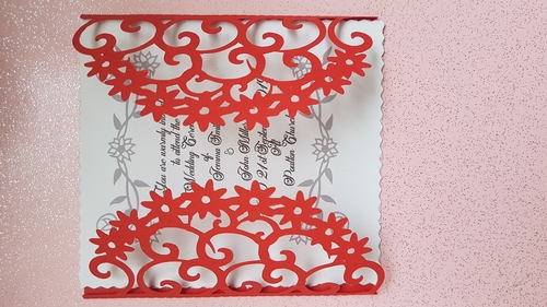 Beautiful gatefold card/envelope scrolls.invitations SVG cutting files.