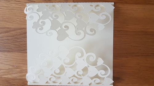 Hearts and scrolls 5 x 5 Gatefold card SVG cutting files.
