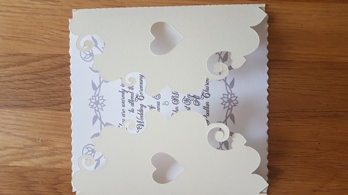 Heart cut out scroll edge 5 x 5 Gatefold card SVG cutting files.