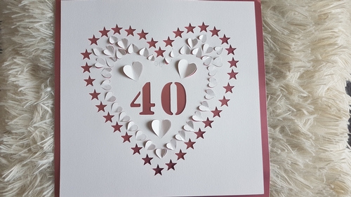 40th birthday svg cutting file pop up hearts and cut out stars large size.
