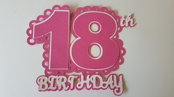 18th Birthday scalloped edge layered card topper svg file.