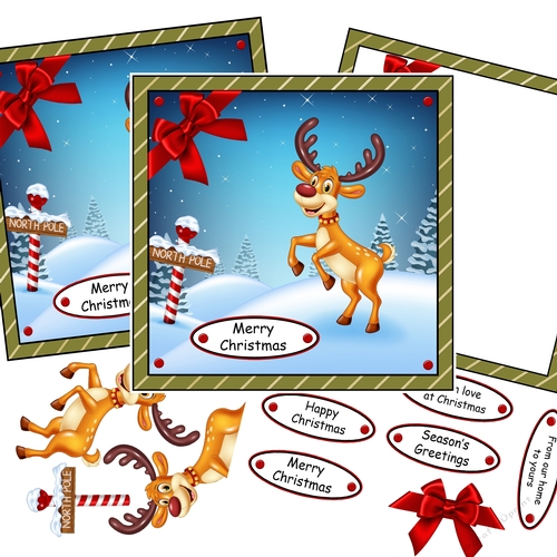 Christmas happy reindeer (green)