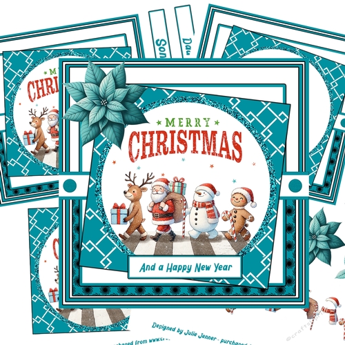 Happy christmas and a happy new year decoupage card kit