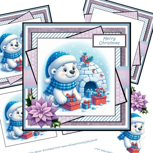 Polar Bear 1 decoupage card kit