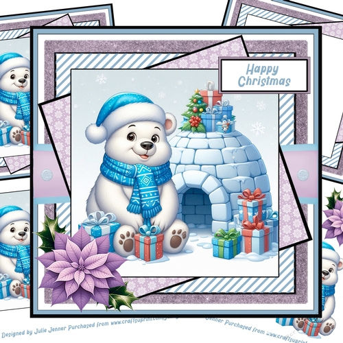 Polar Bear 2 decoupage card kit