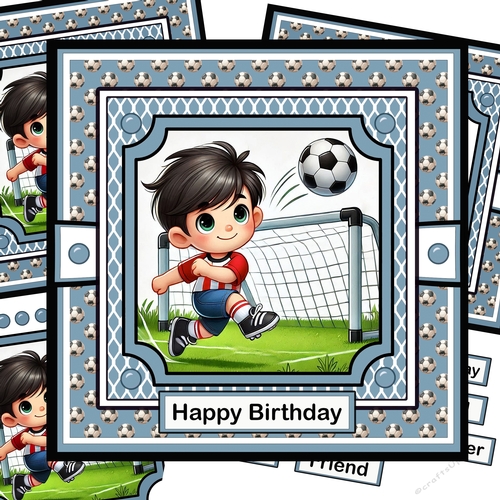 Football 8 Decoupage Card Kit