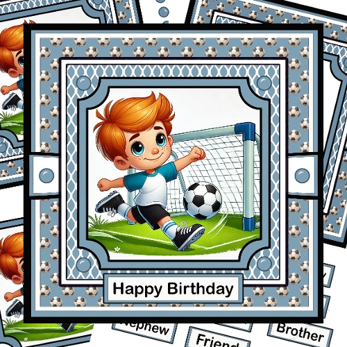 Football 9 - Ginger Hair Decoupage Card Kit