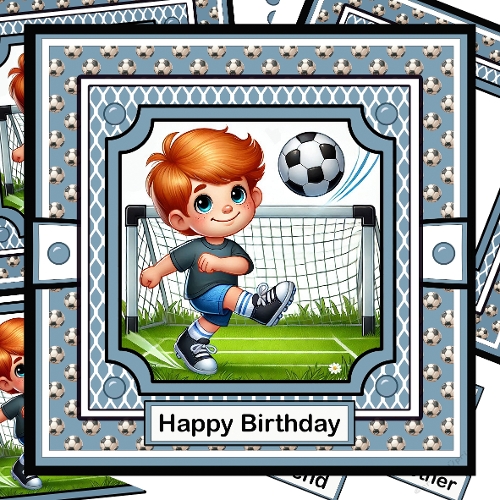 Football 10 - Ginger Hair Decoupage Card Kit