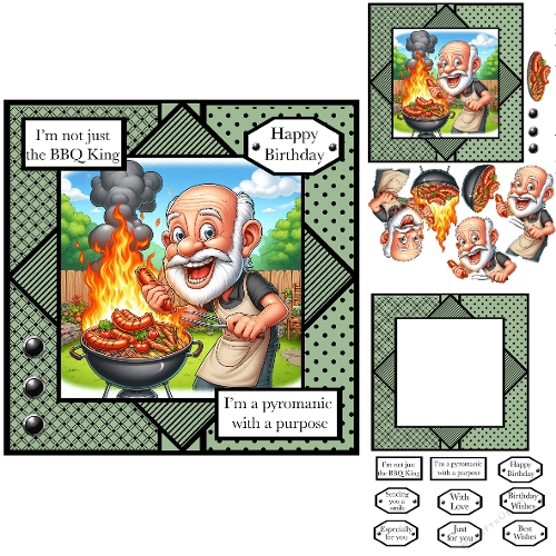 Im not just the BBQ king - BBQ Themed Decoupage Mini Kit