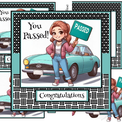 You Passed! Female Driving Test Congratulations Card