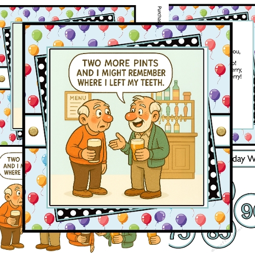 A pint and a memory Decoupage Birthday Card
