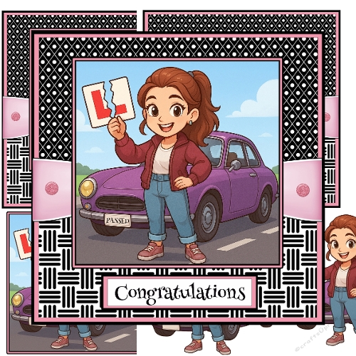 Passed With Style Decoupage Card