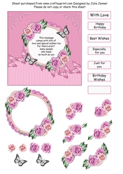 Pink flower frame
