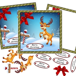 Christmas happy reindeer (green)