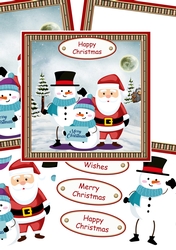 Santa and snowmen