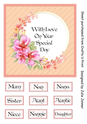With Love On Your Special Day A4 sheet