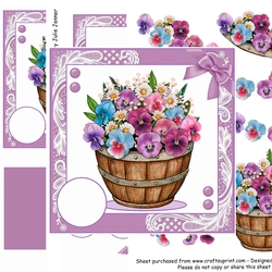 Bucket of flowers Purple