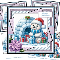Polar Bear 3 decoupage card kit