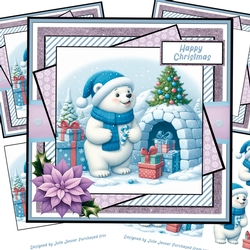 Polar Bear 4 decoupage card kit