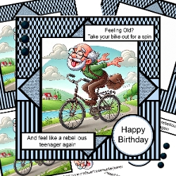 Feeling Old? Take your bike out for a spin - cycling themed decoupage card kit