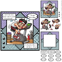 Gym Workout 1 - Fitness Decoupage Card Kit