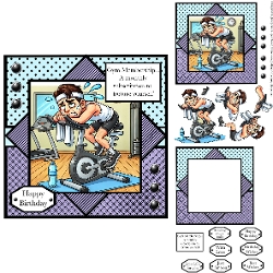 Gym Workout 4 - Fitness Decoupage Card Kit