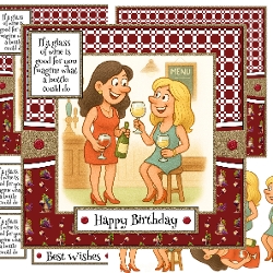 If a glass of wine is good for you decoupage card