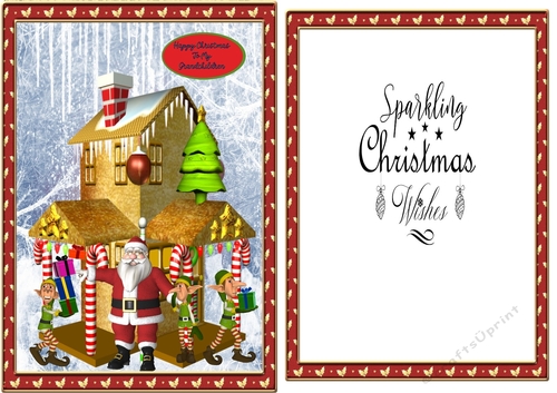 Santa and his elfs Grandchildren topper and insert