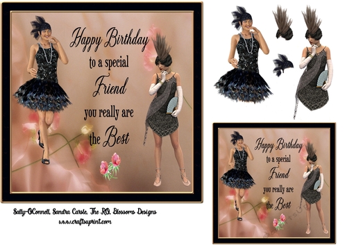 Flapper Friend birthday aprox 7x7 inches