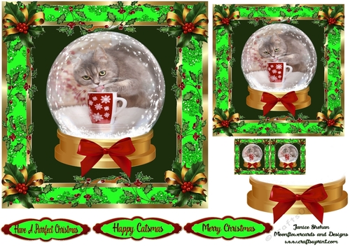 Christmas globe Animals cat 1