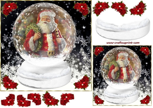 Santa Globe ( Blank for own greeting )
