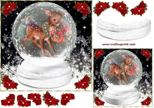 Baby Reindeer Globe ( Blank for own greeting )