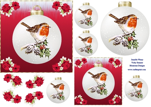 Robin Bauble blank for your own greeting