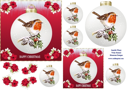 Robin Bauble happy Christmas