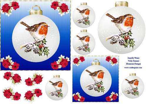 Bauble Robin Blank for own greeting 